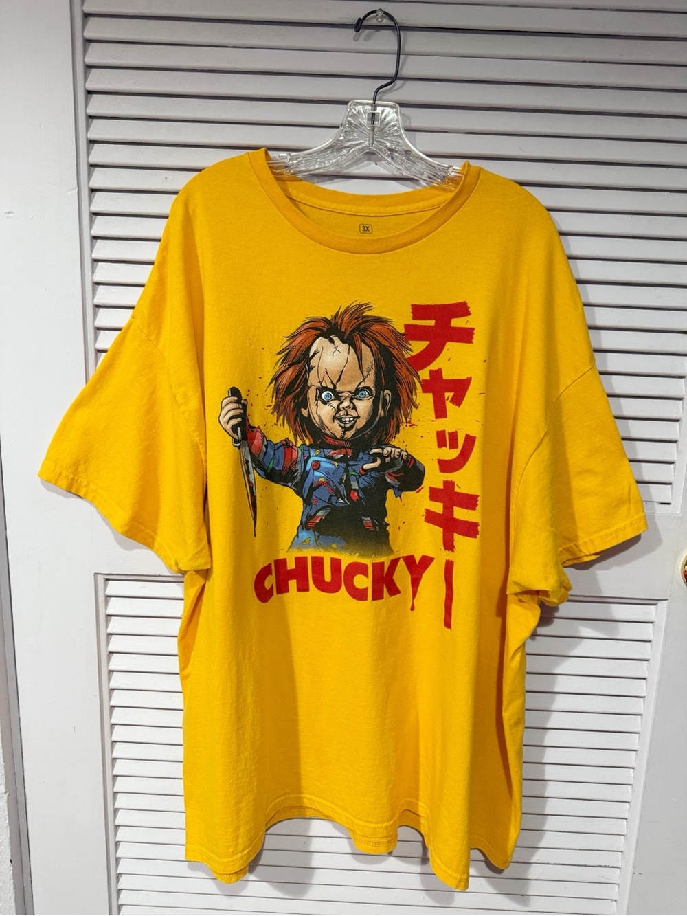 Chucky  T-Shirt  Men’s  Yellow Horrror  Movie Halloween Japanese Size 3X